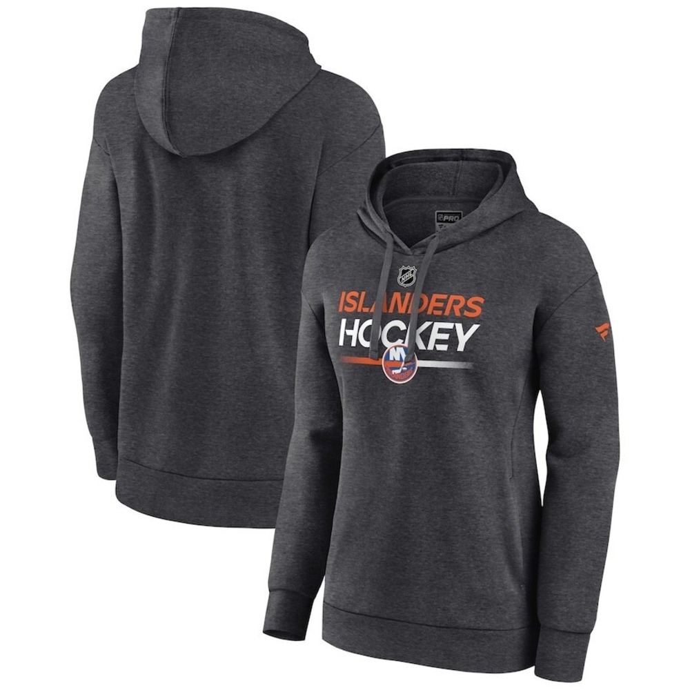 Women's Fanatics  Heather Charcoal New York Islanders Authentic Pro Pullover 2XL
